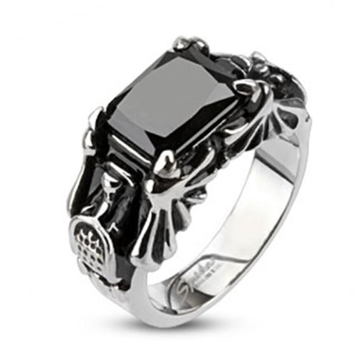 Tapsi´s Coolbodyart® Statement Finger Ring Edelstahl Onyx Schwarz 57(18) von Tapsi´s Coolbodyart