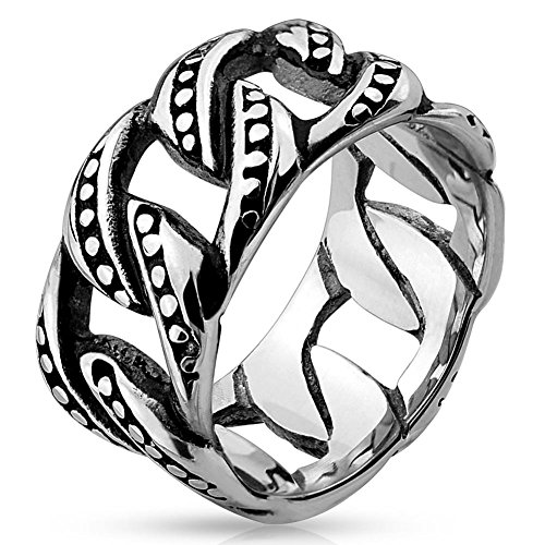 Tapsi´s Coolbodyart® Statement Ring Edelstahl Kettenglieder 10,8mm Breit Tribal 66(21) von Tapsi´s Coolbodyart