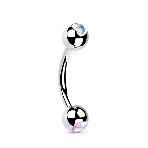 Tapsi´s Coolbodyart Augenbrauen Piercing Chirurgenstahl Damen & Herren [Curved] 8 mm | Lippenpiercing Stecker | Rook Piercing | Augenbrauenpiercing | Intimpiercing CBACS53-160844-C von Tapsi´s Coolbodyart
