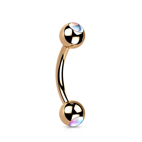 Tapsi´s Coolbodyart Augenbrauen Piercing Chirurgenstahl Damen & Herren [Curved] 8 mm | Lippenpiercing Stecker | Rook Piercing | Augenbrauenpiercing | Intimpiercing CBACS53-160844-RDC von Tapsi´s Coolbodyart