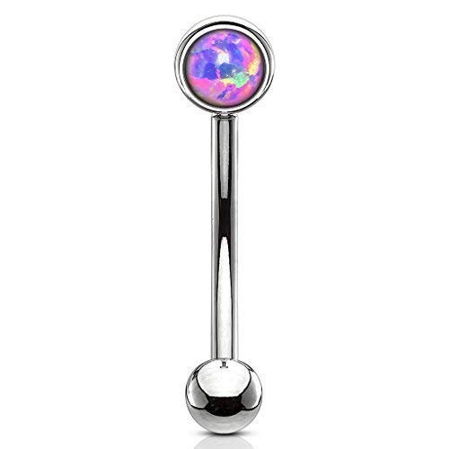 Tapsi´s Coolbodyart Augenbrauen Piercing Chirurgenstahl Damen & Herren [Opal] 8 mm | Lippenpiercing Stecker | Rook Piercing | Augenbrauenpiercing | Intimpiercing CBACS08-160834_OP38 von Tapsi´s Coolbodyart