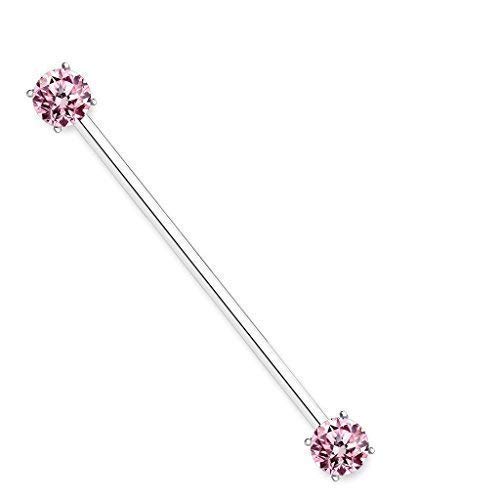 Tapsi´s Coolbodyart Industrial Piercing Barbell Chirurgenstahl Damen & Herren [Zirkonia] 38mm | Industrial Barbell | Barbell Piercing Ohr | Ohrpiercing Stab | CBABI54_P von Tapsi´s Coolbodyart