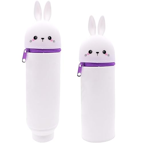 Tapvai 2-In-1 Silikon Federmäppchen, Federtasche Aus Weichem Silikon Für Stifte, Schlampermäppchen Teleskopisch Mäppchen Cartoon Bleistifthalter Bleistifthalter für Mädchen Und Jungen(Kaninchen) Tapvai 2-In-1 Silikon Federmäppchen, Federtasche Aus Weichem Silikon Für Stifte, Schlampermäppchen Teleskopisch Mäppchen Cartoon Bleistifthalter Bleistifthalter für Mädchen Und Jungen(Kaninchen) von Tapvai