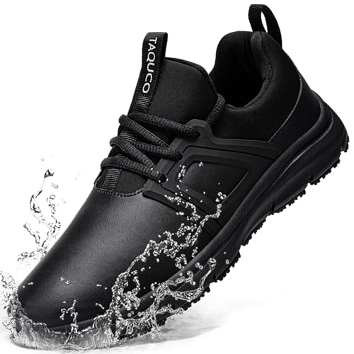 Taquco Rutschfeste Arbeitsschuhe für Herren, Slip-On-Sneaker, wasserdicht, für Koch, Küche, bequem, rutschfest, Restaurantschuhe, Hombre Zapatos de Trabajo, Schwarz, Klassisches Schwarz, 8.5 Taquco Rutschfeste Arbeitsschuhe für Herren, Slip-On-Sneaker, wasserdicht, für Koch, Küche, bequem, rutschfest, Restaurantschuhe, Hombre Zapatos de Trabajo, Schwarz, Klassisches Schwarz, 8.5 von Taquco