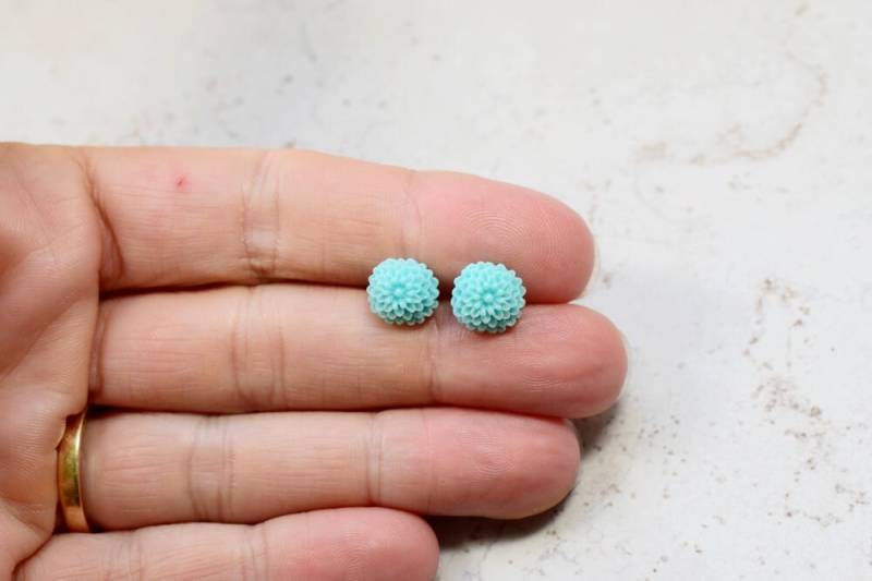 Mint Blau Sukkulente Ohrringe Edelstahl Pflanzen Ohrstecker von TaraFloraStudio