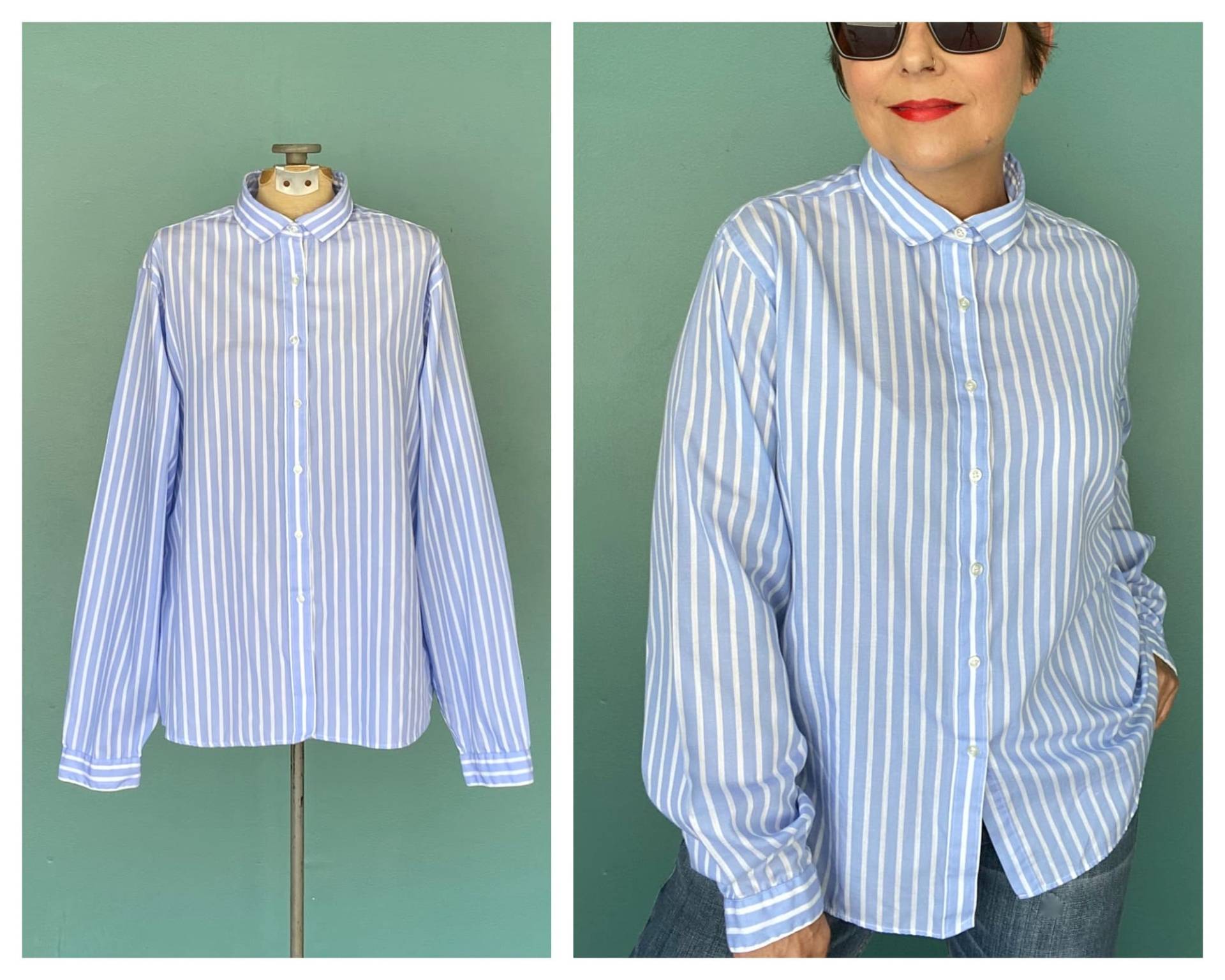 Vintage 90Er Jahre Gestreifte Bluse Oxford Gestreift Ll Bean Frauen Button Up Shirt Taralynevansstudio von TaraLynEvansStudio