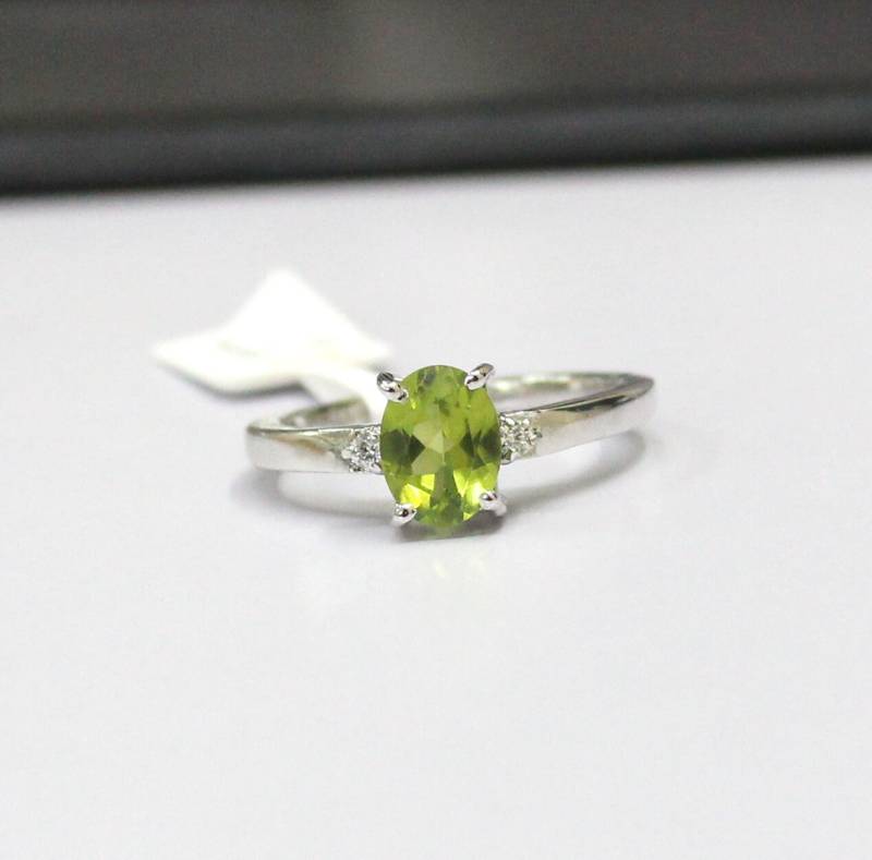Krappen Set Peridot Sterling Silber Ring August Geburtsstein von Tarageminternational