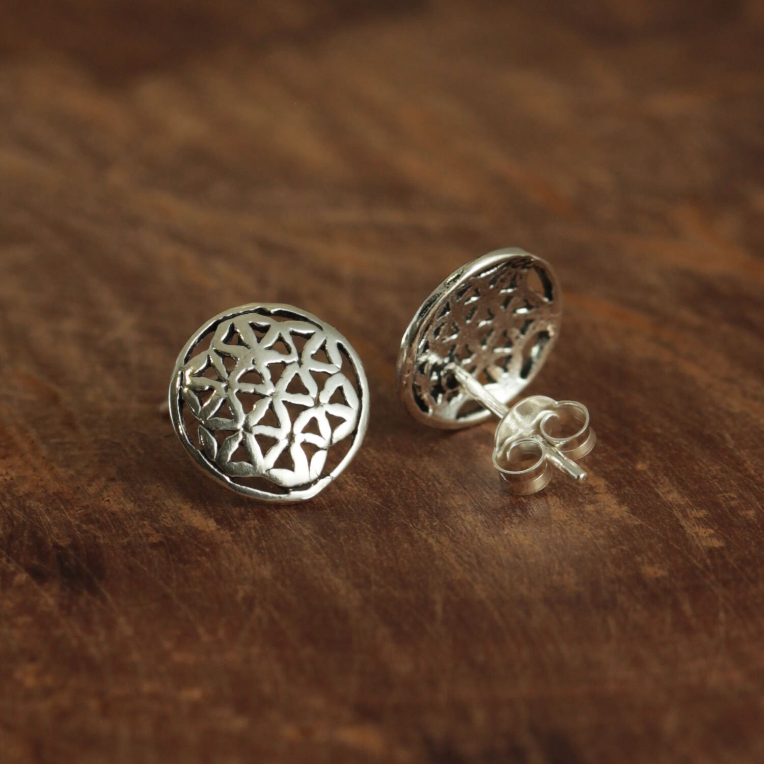 925Er Silber Blume Des Leben Ohrstecker 925Er Silber Blume Des Leben Ohrstecker von TaramarShop