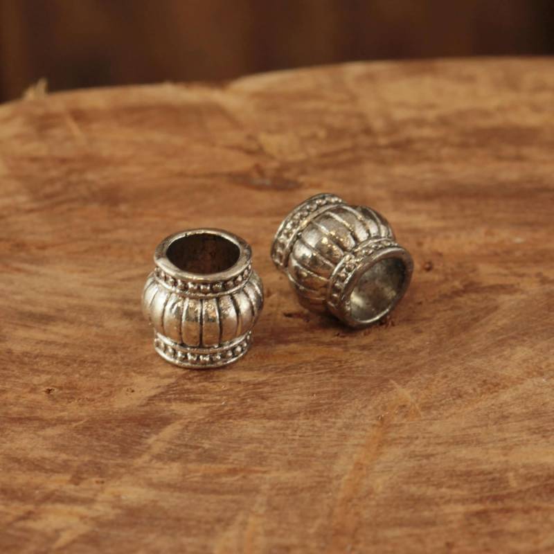 Silberner Dreadperlen "Ründlich" Boho Hippie Style, Vintage, Handarbeit, Schönes Schmuck Geschenk von TaramarShop