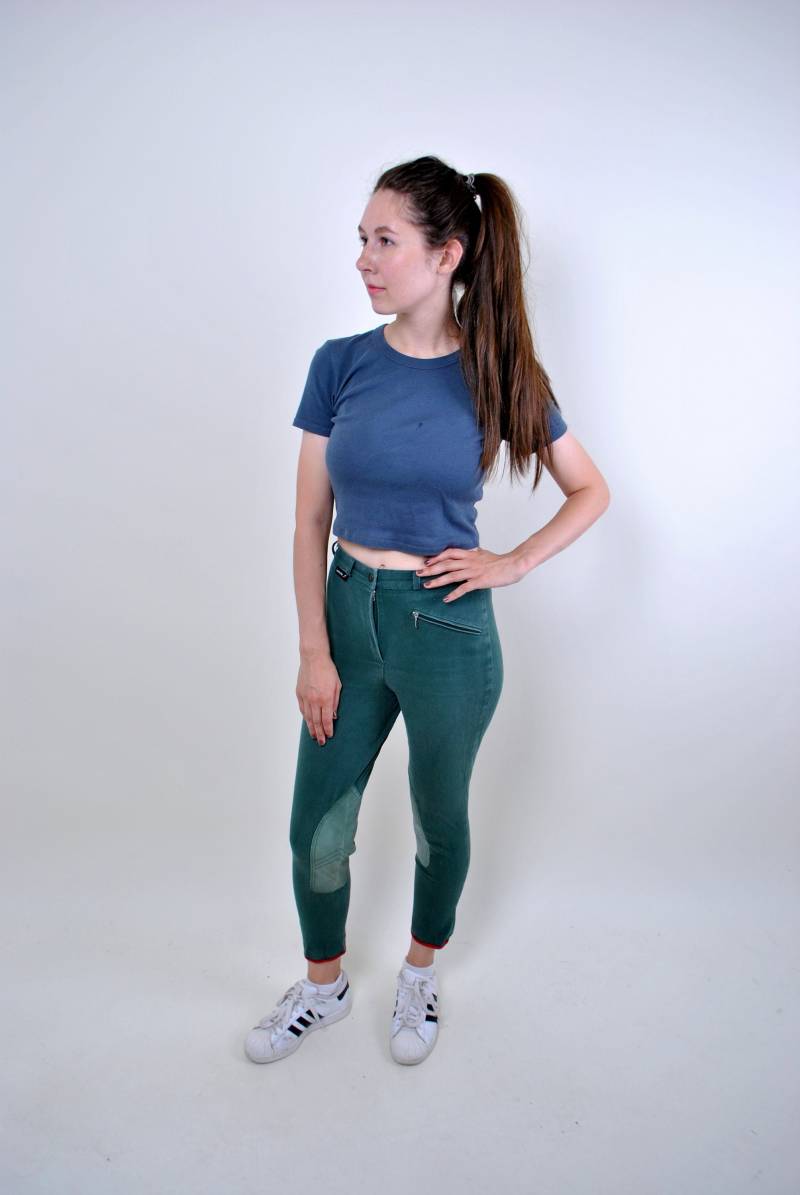 Vintage Grüne Skinny Sporthose, Gr. S von TarasCommon