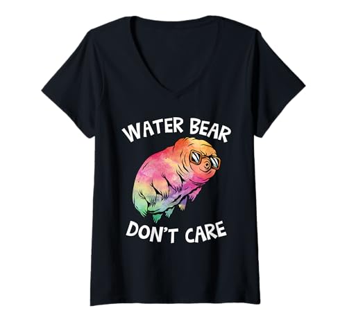 Damen Water Bear Don't Care - Tardigrade Cute Science Microbiology T-Shirt mit V-Ausschnitt Damen Water Bear Don't Care - Tardigrade Cute Science Microbiology T-Shirt mit V-Ausschnitt von Tardigrade Stuffed Animal Gifts
