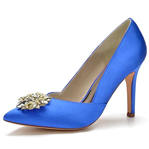 Absätze für Damen, Kitten Heels geschlossene Zehen High Heels modisch für Hochzeit Abschlussball Tanz Strass Kleid Pumps Sandalen von TarfiC