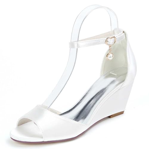 Hochzeitsschuhe für die Braut hohe Absätze Plateau Keilabsatz Brautschuhe Hochzeitsabsätze für Frauen Pumps Abend Part Kleid Schuhe von TarfiC