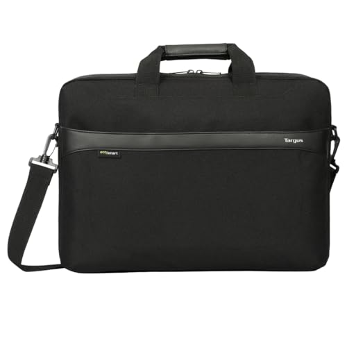 Targus Laptoptasche, 17,3 Zoll, GeoLite EcoSmart Advanced Topload-Tasche, leichtes, langlebiges und wasserabweisendes Gewebe mit abnehmbarem und verstellbarem Schultergurt – Schwarz von Targus