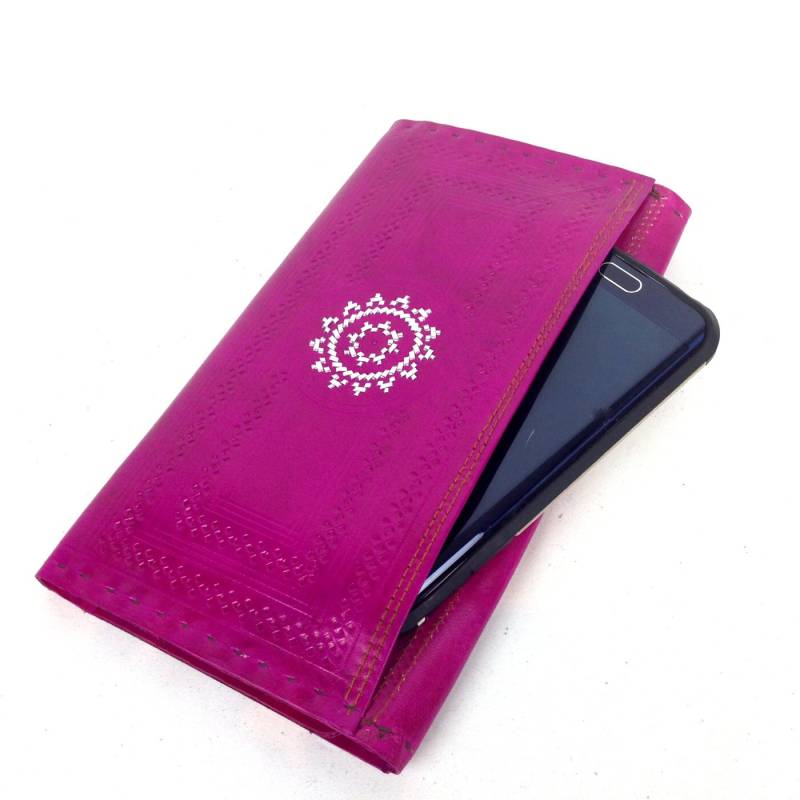 Handgemachte Fuchsia Rosa Leder Geldbörse von TariniBags