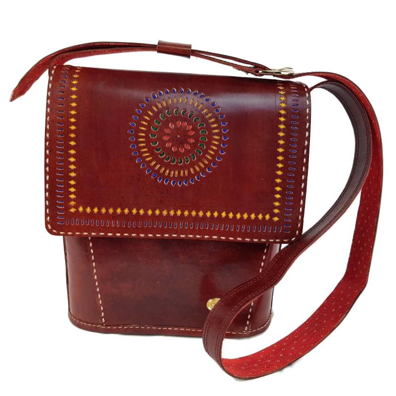 Tarini Designer Echtledertasche Blau Umhängetasche Boho Taschen Messenger Bag/Diagonaler von TariniBags