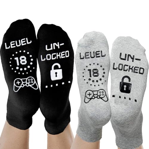 Socken für 18. Geburtstag Junge Coole Geschenk für 18-jährige Junge Geburtstag Gaming Socken Rutschfeste Socken Geschenk zum 18. Geburtstag Socken Geschenkideen für Junge Mädchen Teenager von Tarklanda