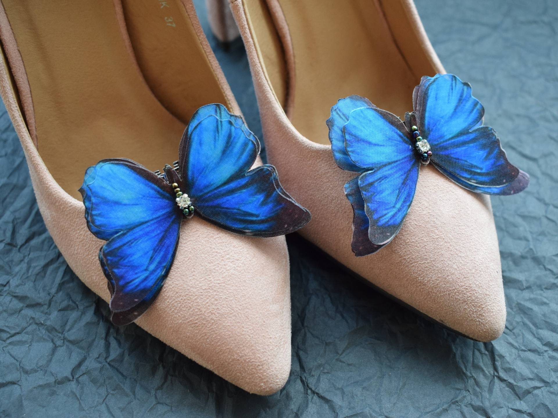 Braut Schuhclips in Blau Mit Strasssteinen von TarnavskayaStudio