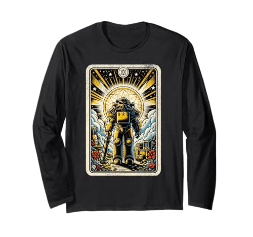 Vintage Nuclear Fallout Tarotkarte Retro Steel Armor Man Langarmshirt Vintage Nuclear Fallout Tarotkarte Retro Steel Armor Man Langarmshirt von Tarot Card Designs by Maggie