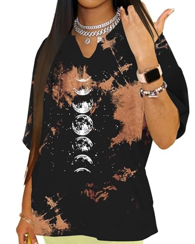 Tarotong Oversize Shirt Damen V-Ausschnitt Sexy Oberteil Kurzarm Sommer Lockere Blusen Batik Shirt Schwarz-Brau XXL Tarotong Oversize Shirt Damen V-Ausschnitt Sexy Oberteil Kurzarm Sommer Lockere Blusen Batik Shirt Schwarz-Brau XXL von Tarotong