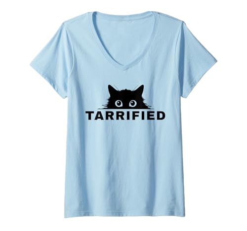 Damen Lustiger politischer Katzenliebhaber Humor T-Shirt mit V-Ausschnitt von Tarrified Funny Anti Political Humor