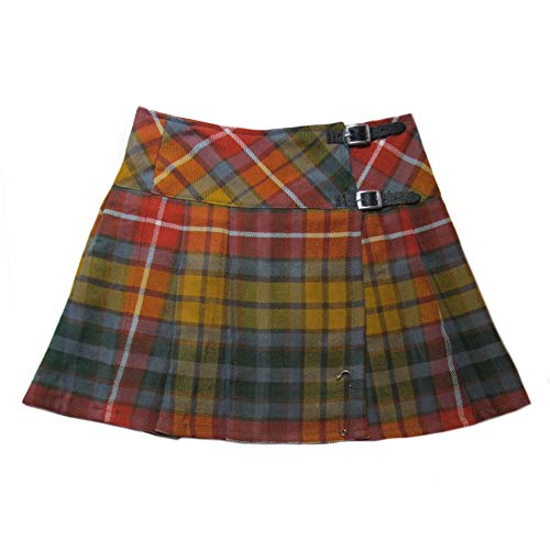 Tartanista Damen 51 cm Lange Kilt-Rock mit Kiltnadel Antique Buchanan 46 von Tartanista