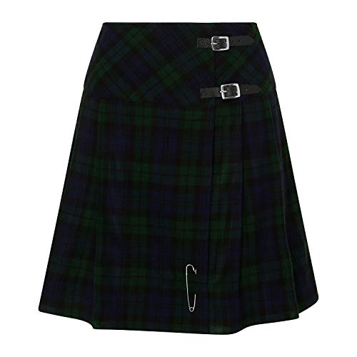 Tartanista Damen 51 cm Lange Kilt-Rock mit Kiltnadel Black Watch 34 von Tartanista