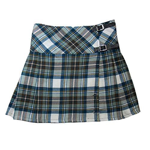 Tartanista Damen 51 cm Lange Kilt-Rock mit Kiltnadel Blauer gedämpfter Stewart 44 von Tartanista