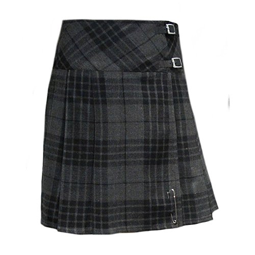 Tartanista Damen 51 cm Lange Kilt-Rock mit Kiltnadel Granitgrau 46 Tartanista Damen 51 cm Lange Kilt-Rock mit Kiltnadel Granitgrau 46 von Tartanista