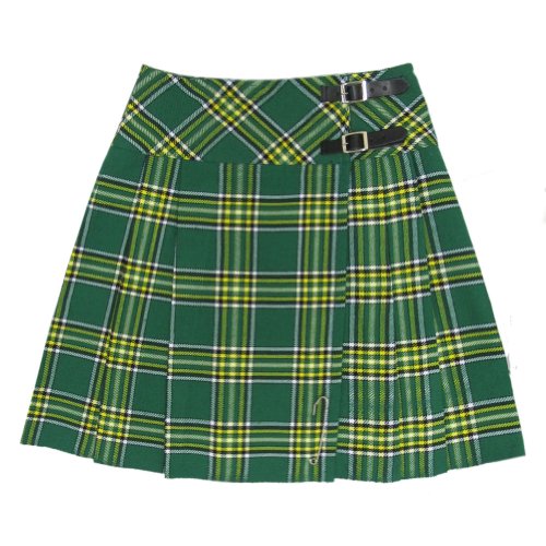 Tartanista Damen 51 cm Lange Kilt-Rock mit Kiltnadel Irish National 50 von Tartanista