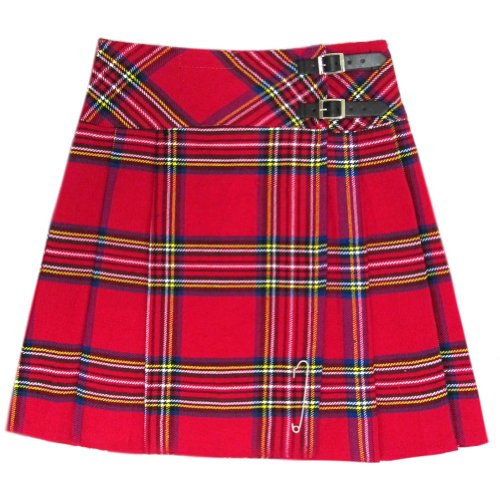 Tartanista Damen 51 cm Lange Kilt-Rock mit Kiltnadel Royal Stewart 34 (Waist 28 inches) von Tartanista