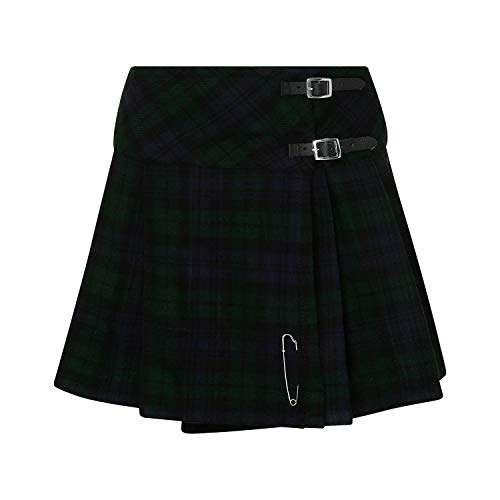 Tartanista Damen Mini-Kilt-Rock 42 cm (16,5") Länge Black Watch 38 von Tartanista