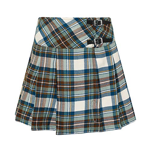 Tartanista Damen Mini-Kilt-Rock 42 cm (16,5") Länge Blauer Stewart 40 von Tartanista