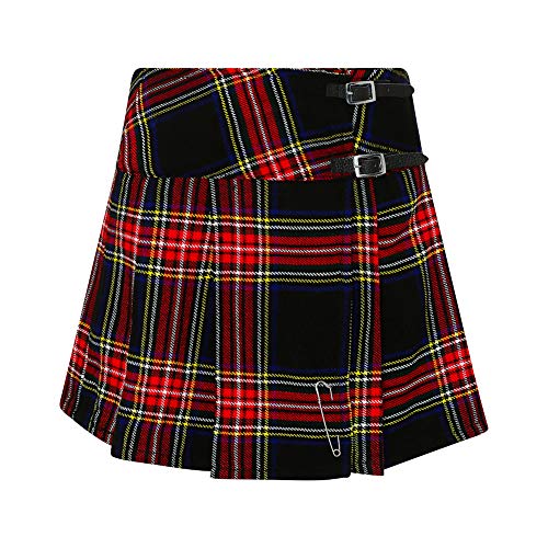 Tartanista Damen Mini-Kilt-Rock 42 cm (16,5") Länge Stewart Schwarz 42 von Tartanista