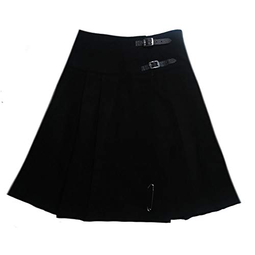 Tartanista - Damen Wickel-Kilt - lang - 58 cm (23“) - Einfarbig Schwarz - 54 von Tartanista
