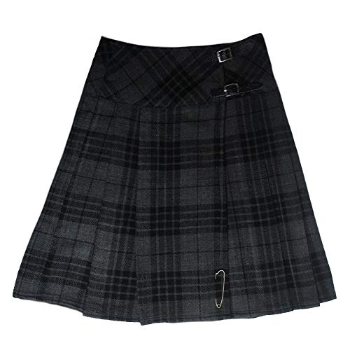 Tartanista - Damen Wickel-Kilt - lang - 58 cm (23“) - Granitgrau - 50 von Tartanista