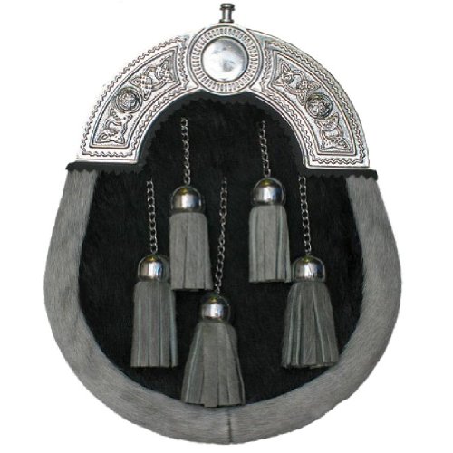 Tartanista - Herren Dress-Sporran für Kilts - Schwarzes & graues Kuhfell Tartanista - Herren Dress-Sporran für Kilts - Schwarzes & graues Kuhfell von Tartanista