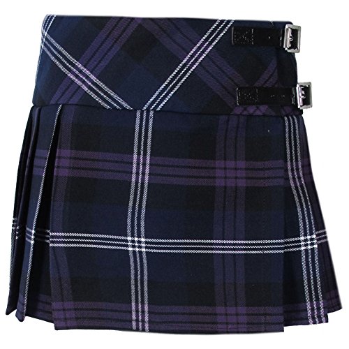 Tartanista - Mädchen Faltenröcke mit Tartanmuster - modern - mit Lederriemen - Honour of Scotland - 8 Jahre - Taille: 58cm (23“), Länge: 29cm (11,5“) von Tartanista