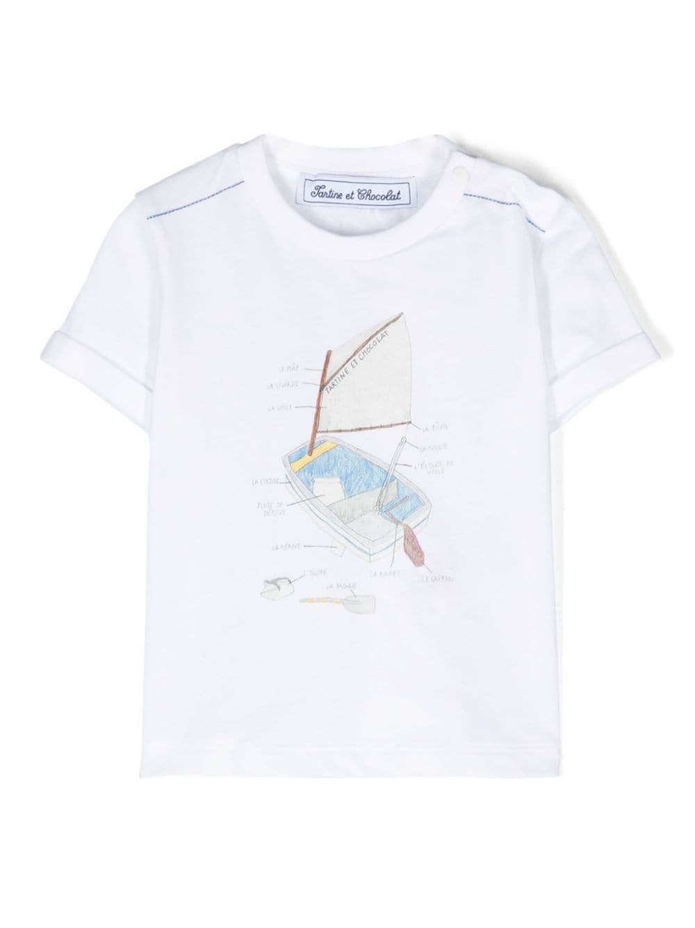 Tartine Et Chocolat Boat Diagram T-Shirt aus Baumwolle - Weiß von Tartine Et Chocolat