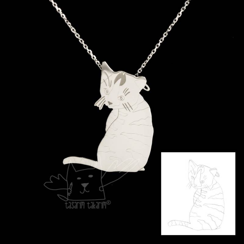 Personalisierter Schmuck, Maßgeschneiderte Halsketten Aus Sterlingsilber Nach Den Zeichnungen Ihrer Kinder, Einzigartiges Geschenk, Personalisierte von TasarimTakarim