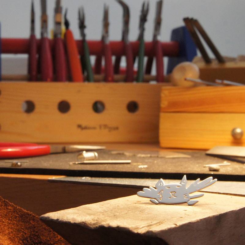 Medium Size Personalisierte Broschen, Personalisierte Geschenke Aus Der Kunst Ihres Kindes, Handgefertigte Silberbroschen, Personalisierter Schmuck von TasarimTakarim