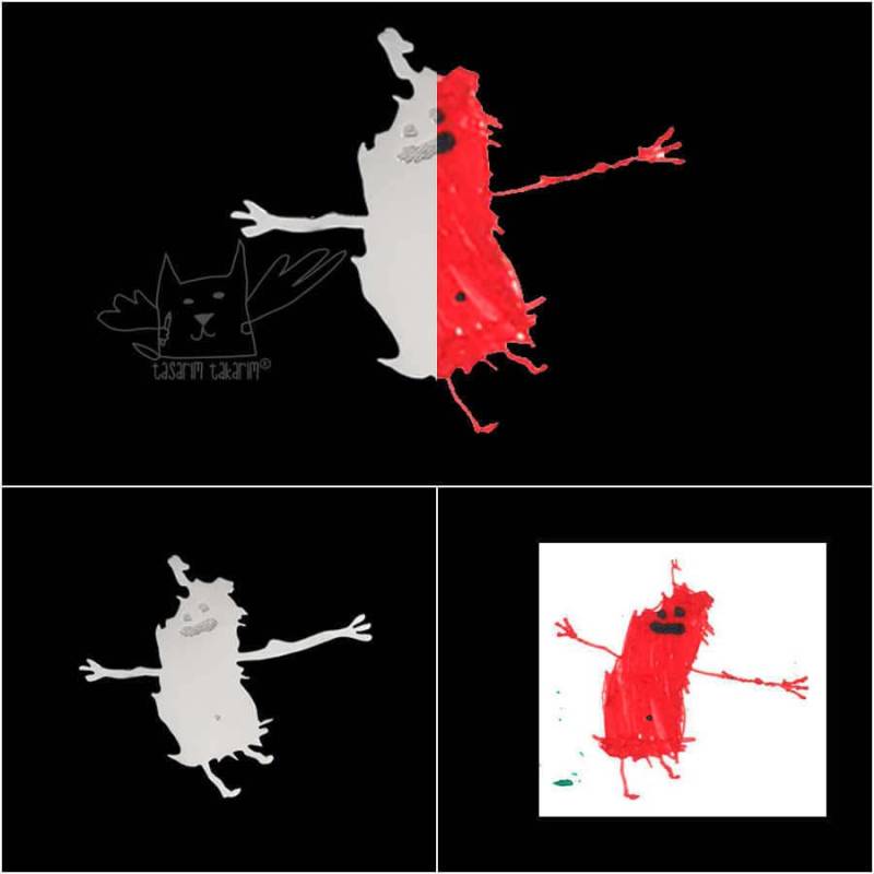 Personalisierte Maßgefertigte Sterlingsilber-Brosche Aus Den Zeichnungen Ihrer Kinder, Geschenk Für Mama von TasarimTakarim