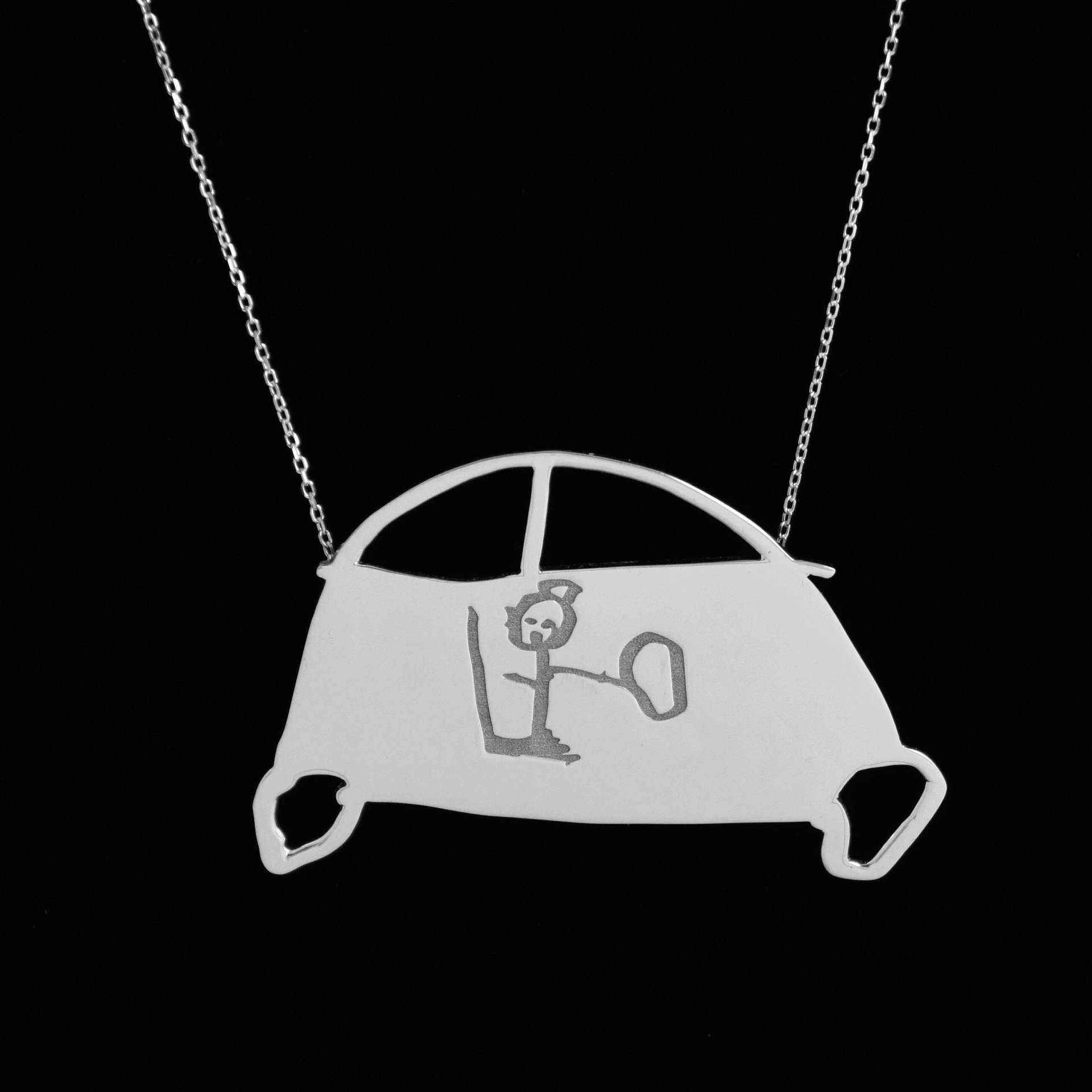 Personalisierter Schmuck, Maßgefertigte Kinder Zeichnung Silber Halsketten, Kunst, Personalisiertes Geschenk, Geschenk Für Sie, Giftformom von TasarimTakarim