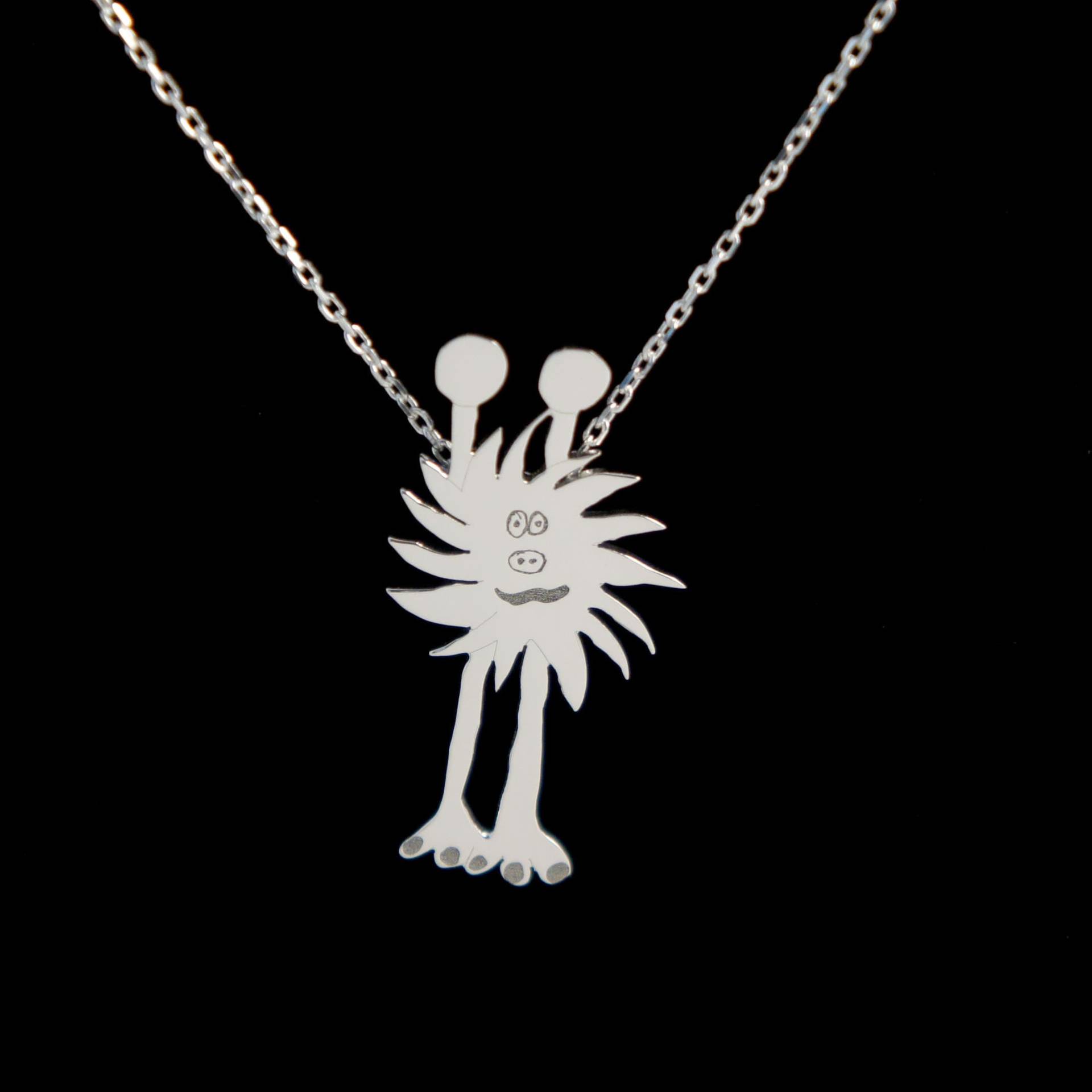 Personalisierter Schmuck, Maßgefertigte Kinderzeichnung Silber Halsketten, Kinderzeichnungen, Kinder, Personalisiertes Geschenk, Geschenk Für Sie von TasarimTakarim