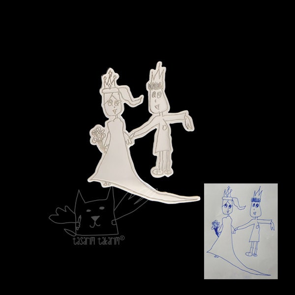 Personalisierter Schmuck, Maßgefertigte Sterlingsilberbroschen Aus Den Zeichnungen Ihrer Kinder, Perfektes Jubiläumsgeschenk Personalisierter Schmuck, Maßgefertigte Sterlingsilberbroschen Aus Den Zeichnungen Ihrer Kinder, Perfektes Jubiläumsgeschenk von TasarimTakarim