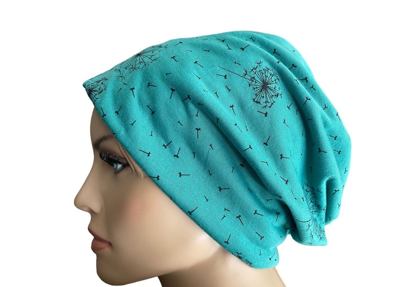 Taschen4life Beanie Slouch Longbeanie Mütze leichte Damen Beanie, Motiv Pusteblume, Sommermütze von Taschen4life