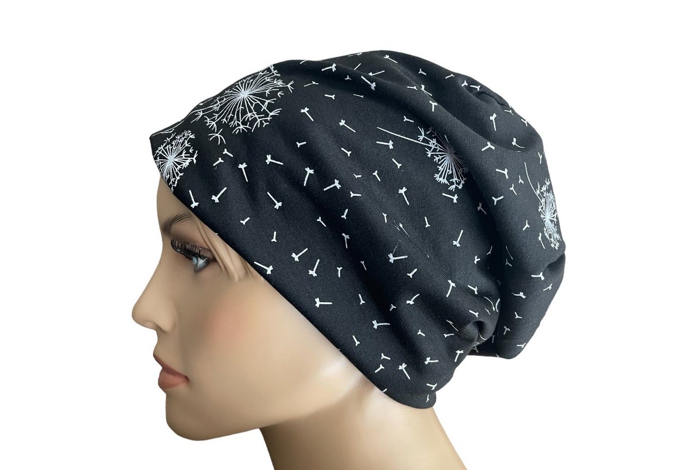 Taschen4life Beanie Slouch Longbeanie Mütze leichte Damen Beanie, Motiv Pusteblume, Sommermütze von Taschen4life