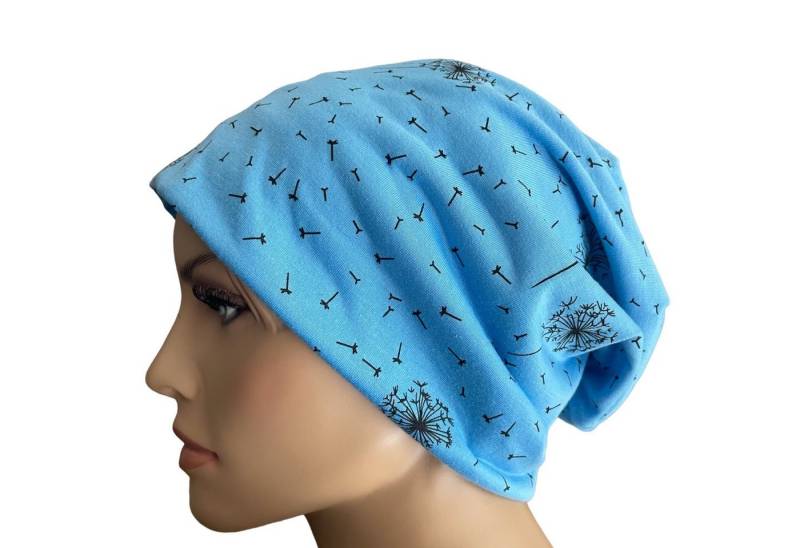 Taschen4life Beanie Slouch Longbeanie Mütze leichte Damen Beanie, Motiv Pusteblume, Sommermütze von Taschen4life