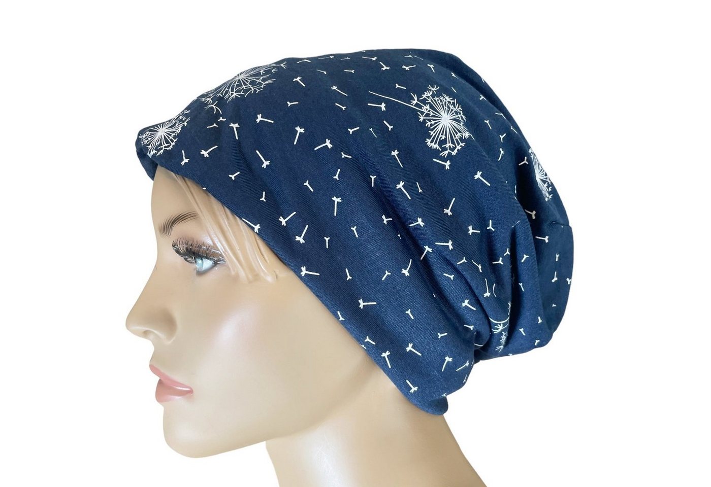Taschen4life Beanie Slouch Longbeanie Mütze leichte Damen Beanie, Motiv Pusteblume, Sommermütze von Taschen4life