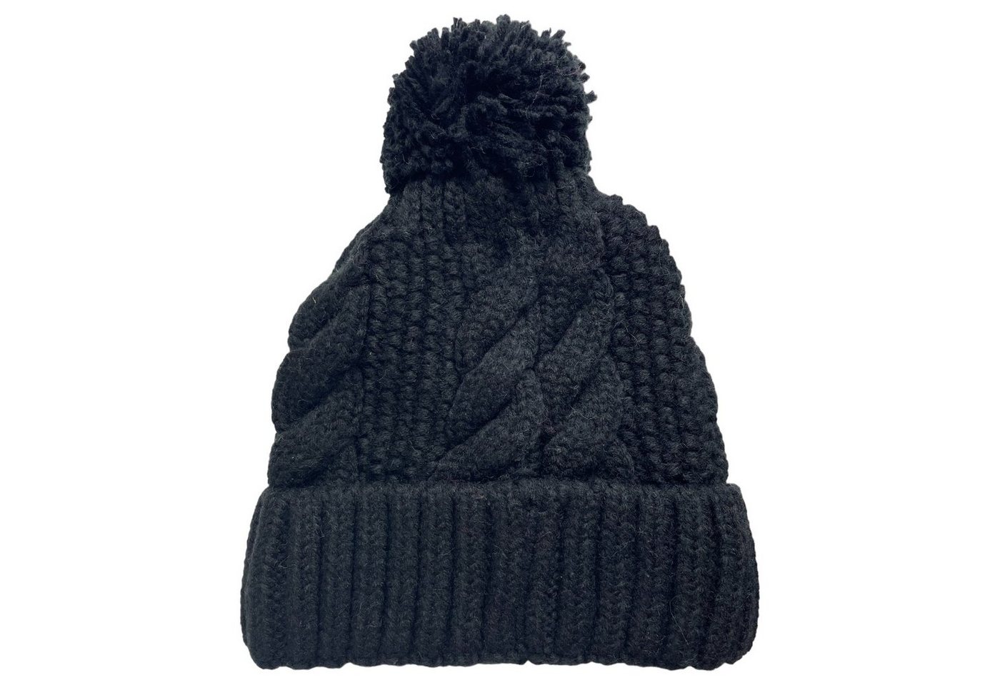 Taschen4life Bommelmütze Mädchen & Jungen Strickmütze Kira Mütze, Beanie mit Bommel, gestrickt Zopfmuster von Taschen4life